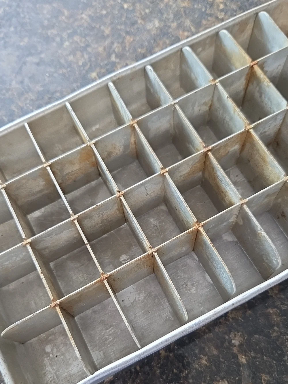 Vintage Large Aluminum Ice Cube 36 Cube Tray